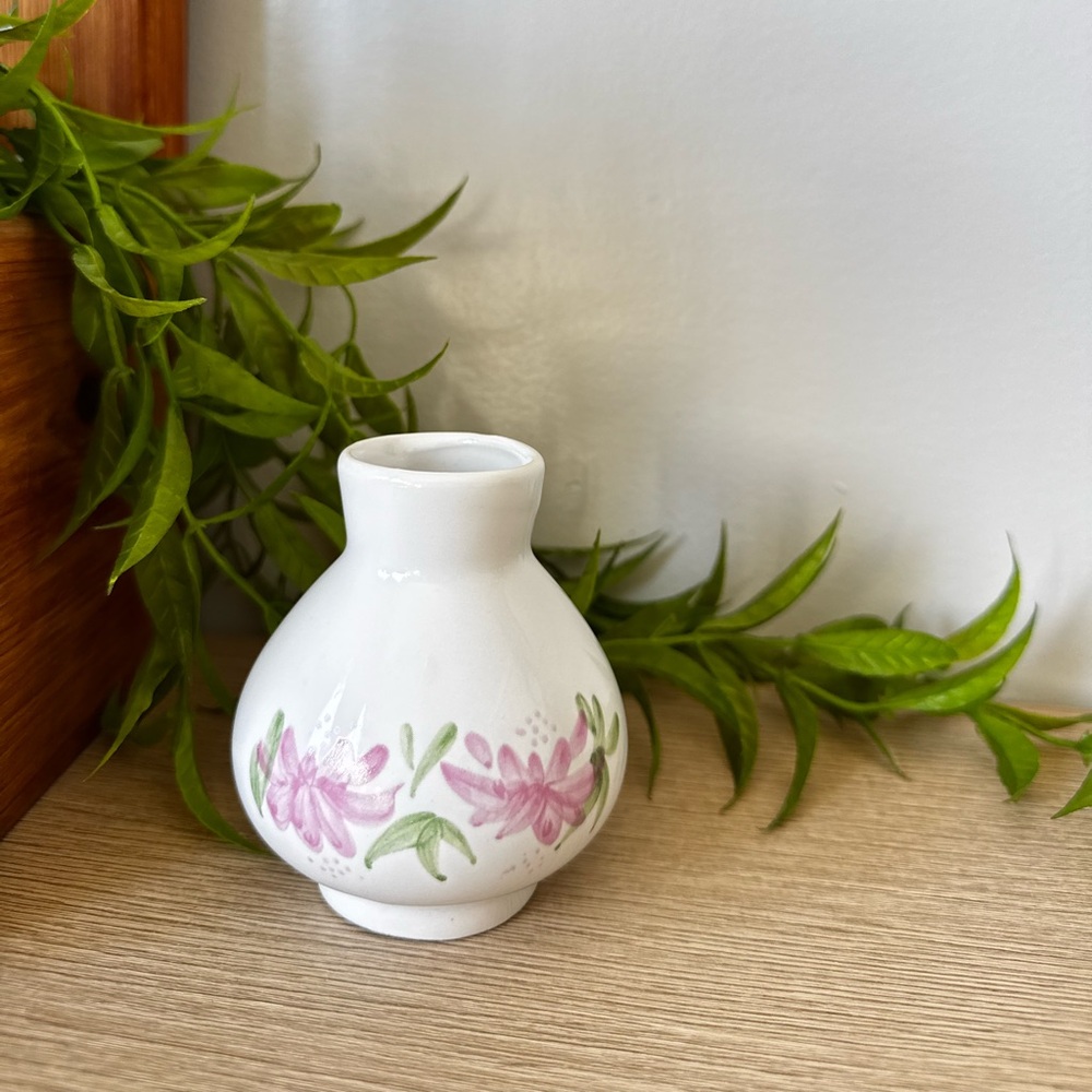 Small White Ceramic  Bud Vase